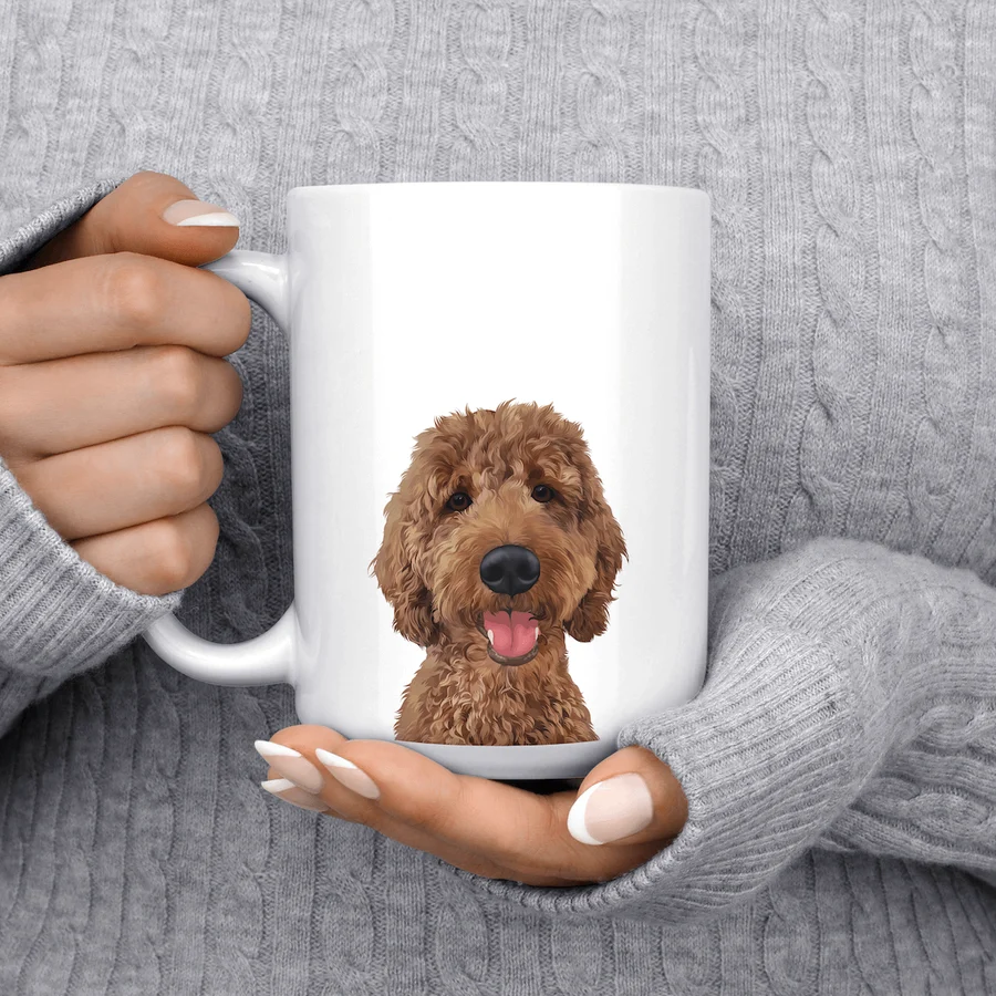 Personalized Pet Portrait Mug: Custom Dog or Cat Photo Coffee Cup