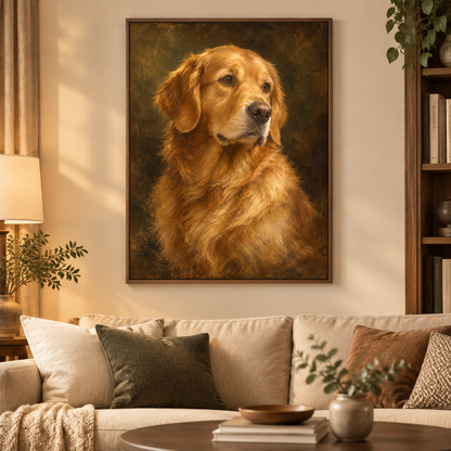 Custom Vintage Pet Oil Painting Portrait
